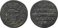 Schwarzburg-Rudolstadt Cu Pfennig Johann Friedrich 1744-1767 -