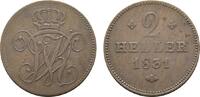 Hessen-Kassel Cu 2 Heller Wilhelm II. 1821-1847 -