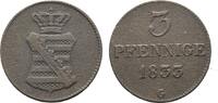 Sachsen-Albertinische Linie Cu 3 Pfennig Anton 1827-1836 -