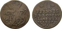 Sachsen-Weimar-Eisenach Cu 2 Pfennig Friedrich III. von Gotha-Altenburg, als Vormund 1749-1755 -