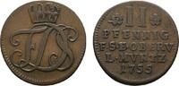 Sachsen-Weimar-Eisenach Cu 2 Pfennig Friedrich III. von Gotha-Altenburg, als Vormund 1749-1755 -