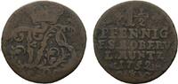 Sachsen-Weimar-Eisenach Cu 1 1/2 Pfennig Friedrich III. von Gotha-Altenburg, als Vormund 1749-1755 -