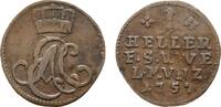 Sachsen-Weimar-Eisenach Cu Heller Ernst August Constantin 1756-1759 -