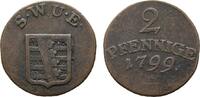 Sachsen-Weimar-Eisenach Cu 2 Pfennig Carl August 1775-1828 -