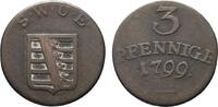 Sachsen-Weimar-Eisenach Cu 3 Pfennig Carl August 1775-1828 -
