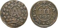 Mecklenburg-Güstrow Cu 3 Pfennig Gustav Adolf 1636-1695 -