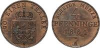 Brandenburg-Preußen Cu 4 Pfennig Wilhelm I. 1861-1888 -