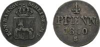 Braunschweig-Calenberg-Hannover 4 Pfennig Ernst August 1837-1851 -