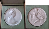 Brandenburg-Preußen Porzellanmedaille Auguste Victoria, *1858, +1921, Gemahlin Wilhelm II -