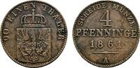 Brandenburg-Preußen Cu 4 Pfennig Wilhelm I. 1861-1888 -