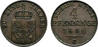 Brandenburg-Preußen Cu 4 Pfennig Wilhelm I. 1861-1888 -