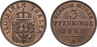 Brandenburg-Preußen Cu 3 Pfennig Wilhelm I. 1861-1888 -