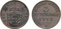 Brandenburg-Preußen Cu 3 Pfennig Wilhelm I. 1861-1888 -