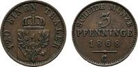 Brandenburg-Preußen Cu 3 Pfennig Wilhelm I. 1861-1888 -