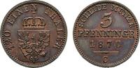 Brandenburg-Preußen Cu 3 Pfennig Wilhelm I. 1861-1888 -