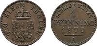 Brandenburg-Preußen Cu Pfennig Wilhelm I. 1861-1888 -