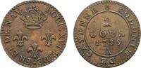 Französisch Guayana 2 Sous Louis XVI. 1774-1793 -