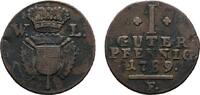 Schaumburg-Hessen Cu Guter Pfennig Wilhelm IX. von Hessen-Kassel 1785-1803 -