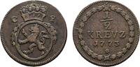 Pfalz, Kurlinie Cu 1/2 Kreuzer Karl Theodor 1743-1799 -