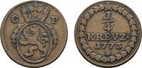 Pfalz, Kurlinie Cu 1/4 Kreuzer Karl Theodor 1743-1799 -