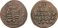 Sachsen-Coburg-Saalfeld Cu Heller Franz Josias 1745-1764 -