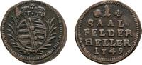 Sachsen-Coburg-Saalfeld Cu Heller Franz Josias 1745-1764 -