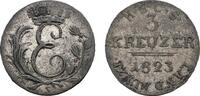 Sachsen-Coburg-Saalfeld Ernst 1806-1826 3 Kreuzer 1823 S Sehr schön