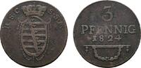 Sachsen-Coburg-Saalfeld Cu 3 Pfennig 1824 Ernst 1806-1826 Fast sehr schön 10,00 EUR  zzgl. 3,00 EUR Versand