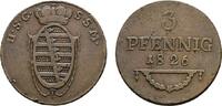 Sachsen-Coburg-Saalfeld Cu 3 Pfennig 1826 Ernst 1806-1826 Winz. Randfehl... 15,00 EUR  zzgl. 3,00 EUR Versand