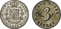 Sachsen-Coburg-Gotha Ernst I. 1826-1844 3 Kreuzer 1831 Seltener Jahrgang. Sehr schön