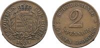 Sachsen-Coburg-Gotha Cu 2 Pfennig 1847 F Ernst II. 1844-1893 Winz. Randf... 5,00 EUR  zzgl. 3,00 EUR Versand