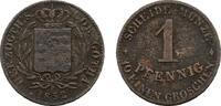 Sachsen-Coburg-Gotha Cu Pfennig 1852 F Ernst II. 1844-1893 Sehr schön 10,00 EUR  zzgl. 3,00 EUR Versand