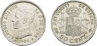 Spanien 50 Centesimos 1904 Alfons XIII. 1886-1931 Fast vorzüglich 25,00 EUR  zzgl. 3,00 EUR Versand