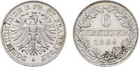 Frankfurt, Stadt 6 Kreuzer 1866 Vorzüglich 25,00 EUR  zzgl. 3,00 EUR Versand
