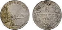 Frankfurt, Stadt 6 Kreuzer 1854 Kl. Henkelspur, sehr schön 10,00 EUR  zzgl. 3,00 EUR Versand