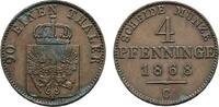 Brandenburg-Preußen Cu 4 Pfennig 1868 C Wilhelm I. 1861-1888 Etwas Grüns... 15,00 EUR  zzgl. 3,00 EUR Versand