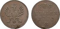Frankfurt, Stadt Cu Heller 1773 PB Randfehler, fast vorzüglich 15,00 EUR  zzgl. 3,00 EUR Versand