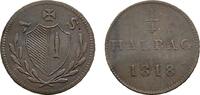 Frankfurt, Stadt Cu 1/4 Halbag 1818 Judenpfennige Leicht gewellt, sehr s... 20,00 EUR  zzgl. 3,00 EUR Versand