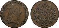 Haus Habsburg Cu 3 Kreuzer 1800 C, Prag Franz II. (I.) 1792-1835 Sehr schön