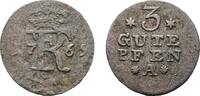 Brandenburg-Preußen 3 Gute Pfennig 1769 A, Berlin Friedrich II. 1740-1786 Rauher Schrötling, fast sehr schön