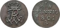 Brandenburg-Preu&szlig;en Pfennig 1801 A Friedrich Wilhelm III. 1797-1840 Sehr... 55,00 EUR  zzgl. 3,00 EUR Versand