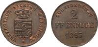 Sachsen-Meiningen Cu 2 Pfennig 1863 Bernhard Erich Freund 1803-1866 Fast... 45,00 EUR  zzgl. 3,00 EUR Versand