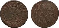 Mecklenburg-Rostock, Stadt Cu 3 Pfennig 1697 IM Etwas korrodiert. Sehr s... 45,00 EUR  zzgl. 3,00 EUR Versand