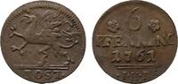 Mecklenburg-Rostock, Stadt Cu 6 Pfennig 1761 IHB Winz. Schr&ouml;tlingsfehler... 45,00 EUR  zzgl. 3,00 EUR Versand