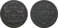 Brandenburg-Preu&szlig;en Cu Deut 1753 Kleve Friedrich II. 1740-1786 Sehr sch&ouml;n 40,00 EUR  zzgl. 3,00 EUR Versand