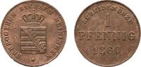 Sachsen-Meiningen Cu Pfennig 1860 Bernhard Erich Freund 1803-1866 Sehr s... 10,00 EUR  zzgl. 3,00 EUR Versand