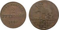 Sachsen-Meiningen Cu 2 Pfennig 1867 Georg II. 1866-1914 Sehr sch&ouml;n 5,00 EUR  zzgl. 3,00 EUR Versand