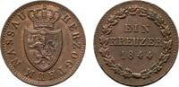 Nassau Cu Kreuzer 1844 Adolph 1839-1866 Vorz&uuml;glich + 35,00 EUR  zzgl. 3,00 EUR Versand