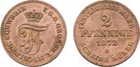 Mecklenburg-Schwerin Cu 2 Pfennig 1872 B Friedrich Franz II. 1842-1883 S... 10,00 EUR  zzgl. 3,00 EUR Versand