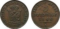 Schwarzburg-Sondershausen Cu 3 Pfennig 1846 A G&uuml;nther Friedrich Karl II.... 25,00 EUR  zzgl. 3,00 EUR Versand